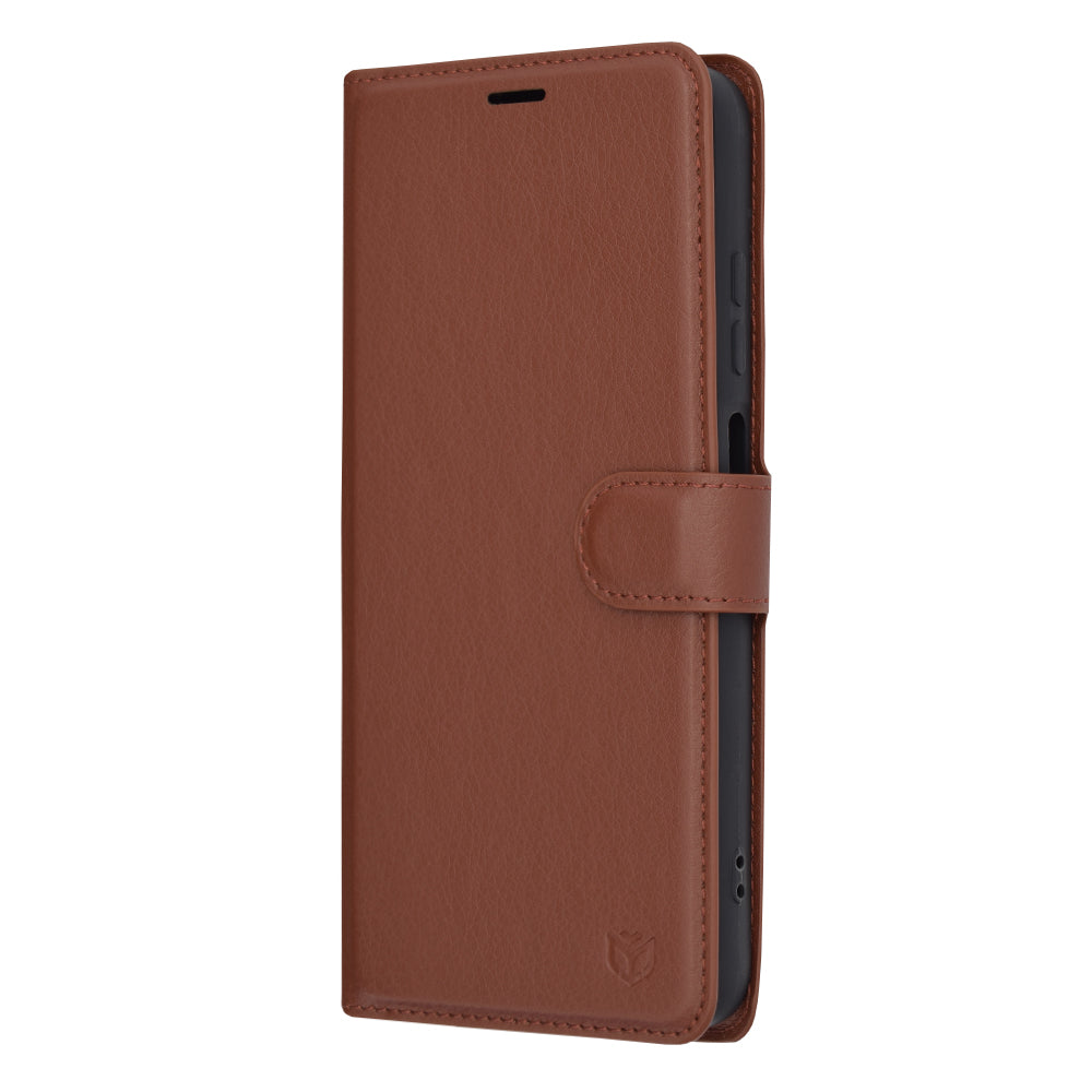 Deksel for Samsung Galaxy A05s A057, Techsuit, Leather Folio, Brun