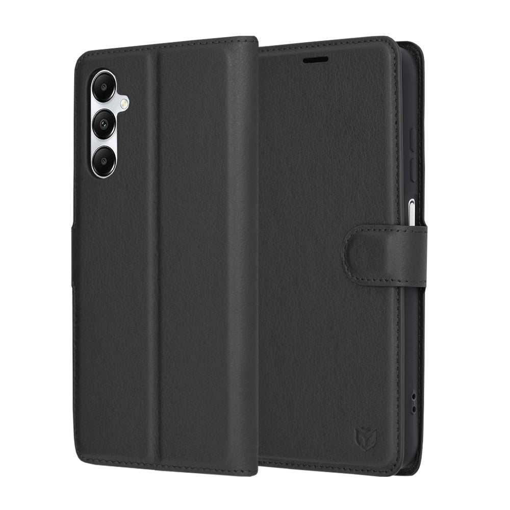 Deksel for Samsung Galaxy A05s A057, Techsuit, Leather Folio, Svart