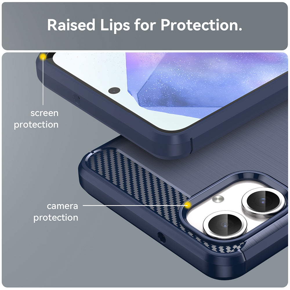 Deksel for Samsung Galaxy A06 A065, Techsuit, Karbon, Blå