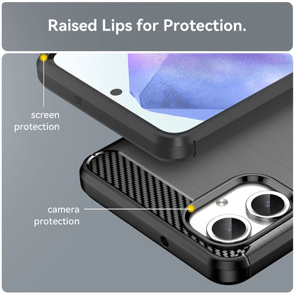 Deksel til Samsung Galaxy A06 A065, Techsuit, Karbon, Svart