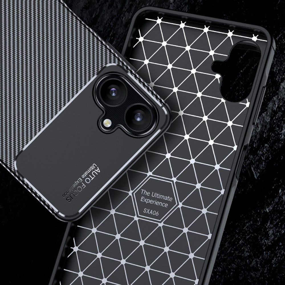 Deksel for Samsung Galaxy A06 A065, Techsuit, CarbonFiber, Svart