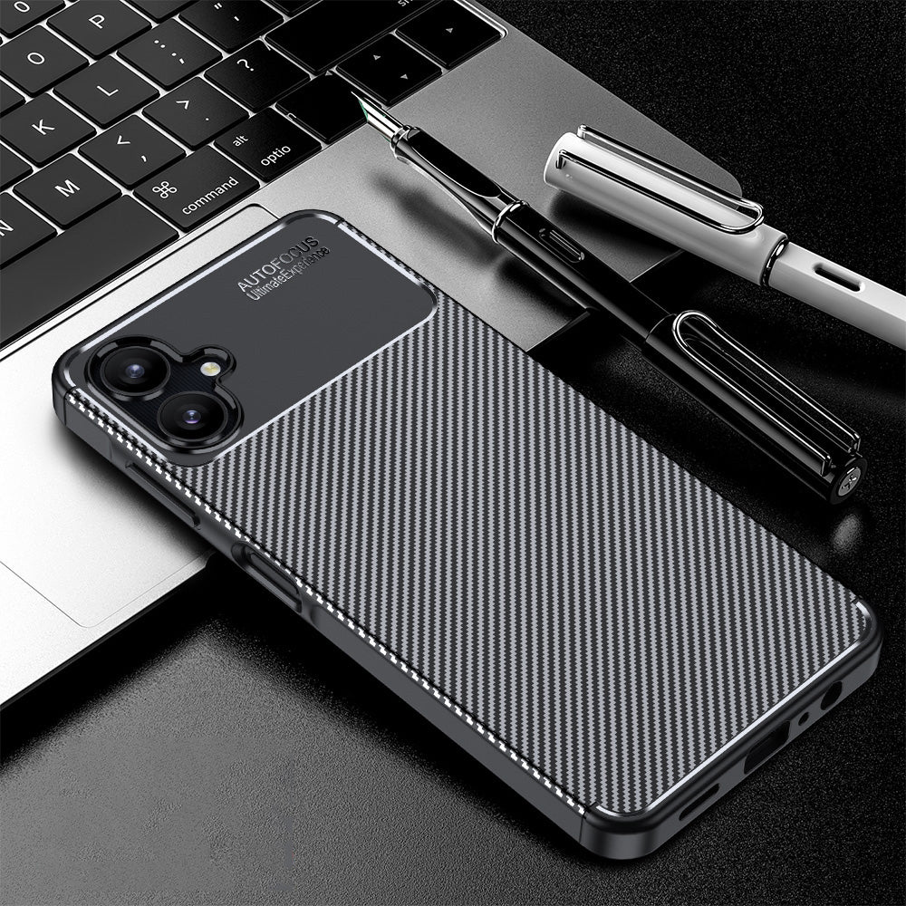 Deksel for Samsung Galaxy A06 A065, Techsuit, CarbonFiber, Svart