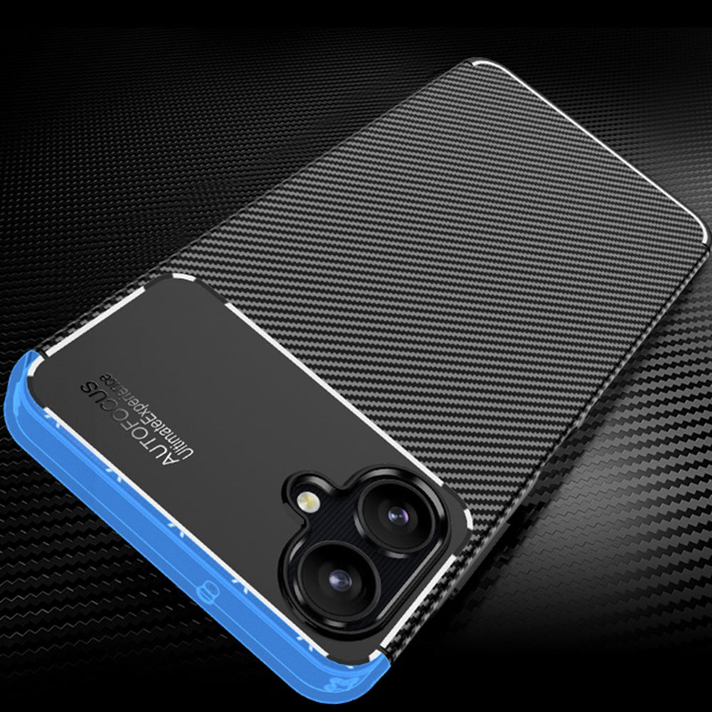 Deksel for Samsung Galaxy A06 A065, Techsuit, CarbonFiber, Svart