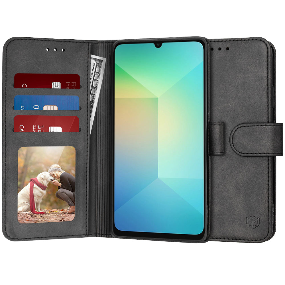 Deksel for Samsung Galaxy A06 A065, Techsuit, Diary Book, Svart