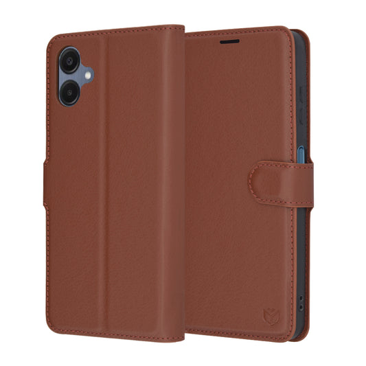 Deksel for Samsung Galaxy A06 A065, Techsuit, Leather Folio, Brun