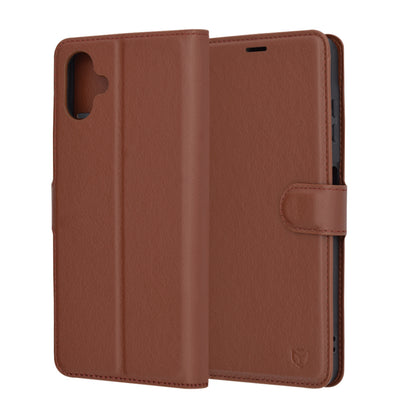 Deksel for Samsung Galaxy A06 A065, Techsuit, Leather Folio, Brun