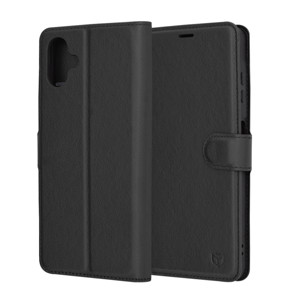 Deksel for Samsung Galaxy A06 A065, Techsuit, Leather Folio, Svart