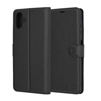 Deksel for Samsung Galaxy A06 A065, Techsuit, Leather Folio, Svart