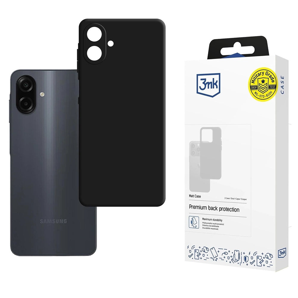 Deksel for Samsung Galaxy A07 4G A075, 3MK, Matt svart