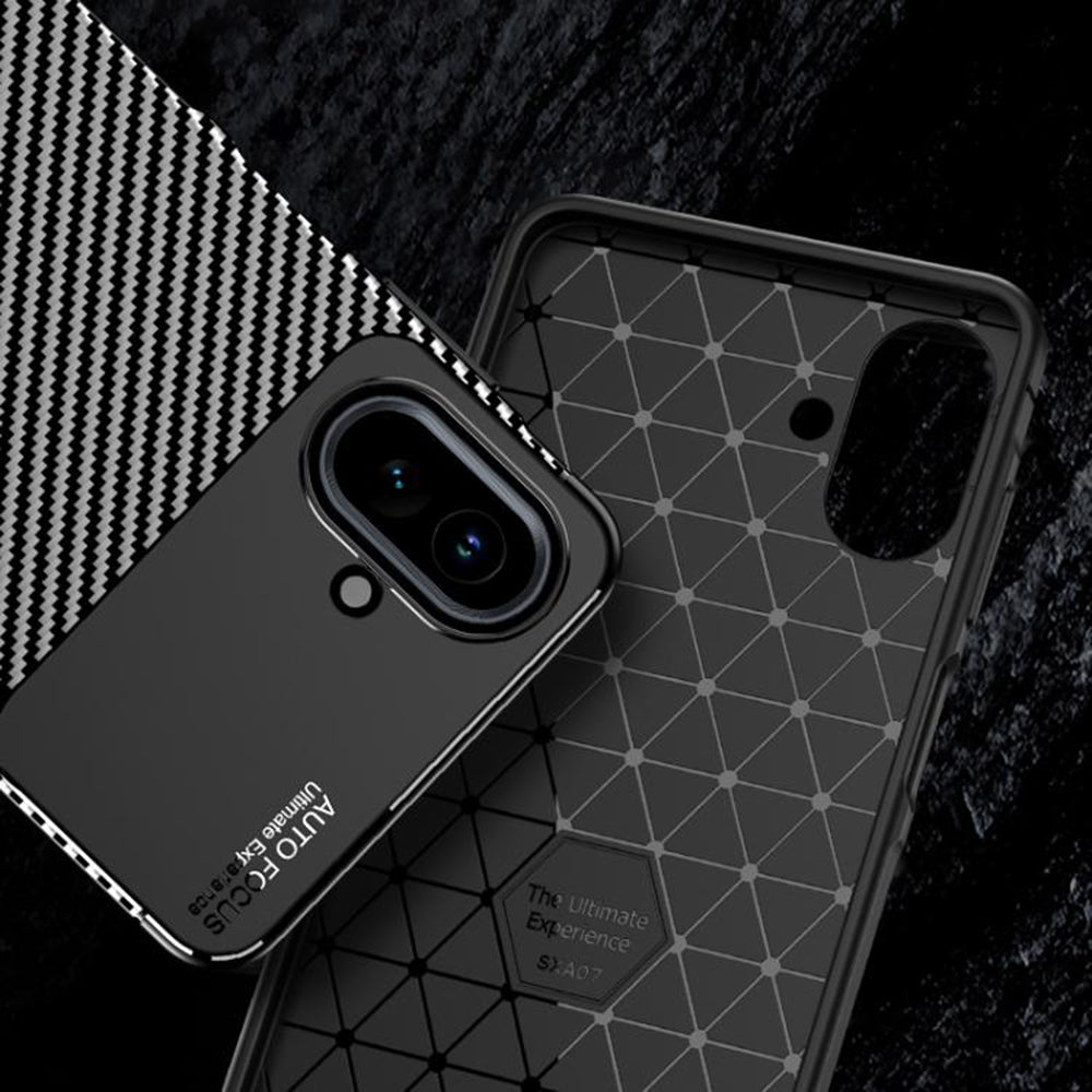 Deksel til Samsung Galaxy A07 4G A075, Techsuit, CarbonFiber, Svart
