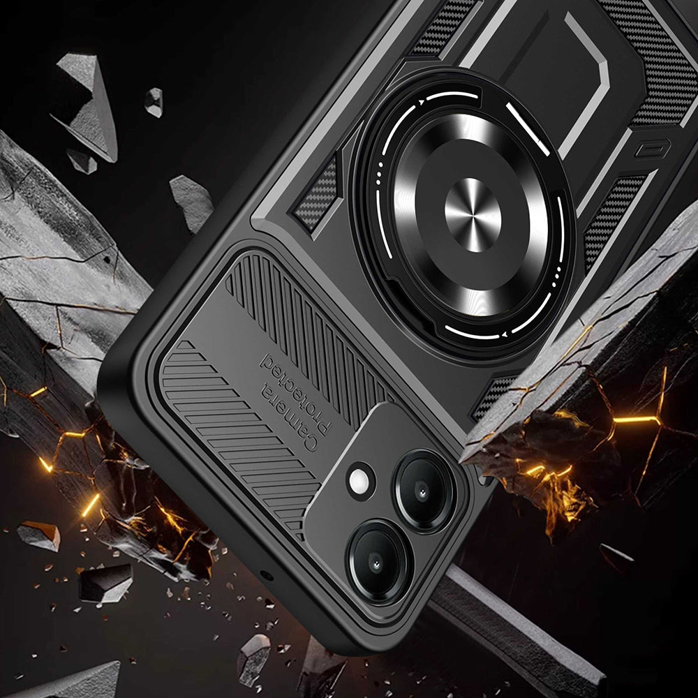 Deksel for Samsung Galaxy A07 4G A075, Techsuit, RuggedCam, Svart