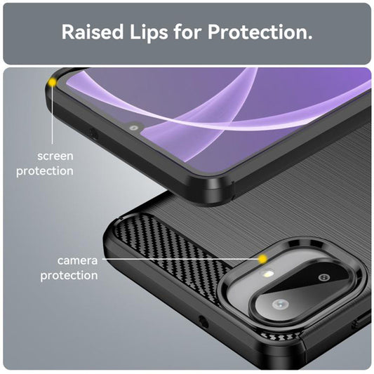 Deksel til Samsung Galaxy A07 4G A075, Techsuit, Karbon, Svart