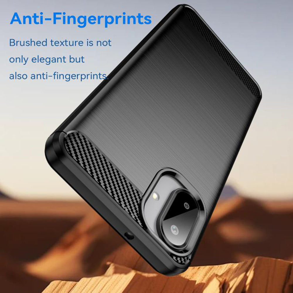 Deksel til Samsung Galaxy A07 4G A075, Techsuit, Karbon, Svart
