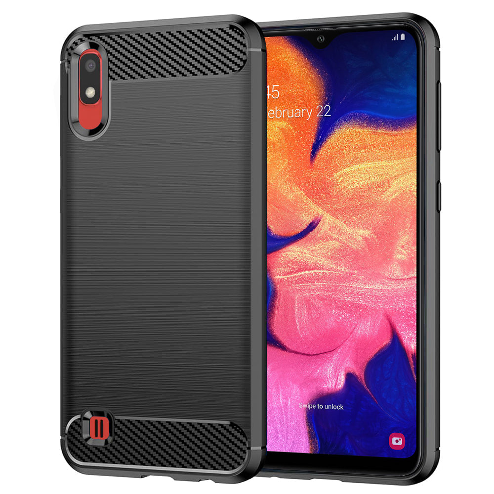 Deksel til Samsung Galaxy A10 A105 / M10 M105, Techsuit, Karbon, Svart