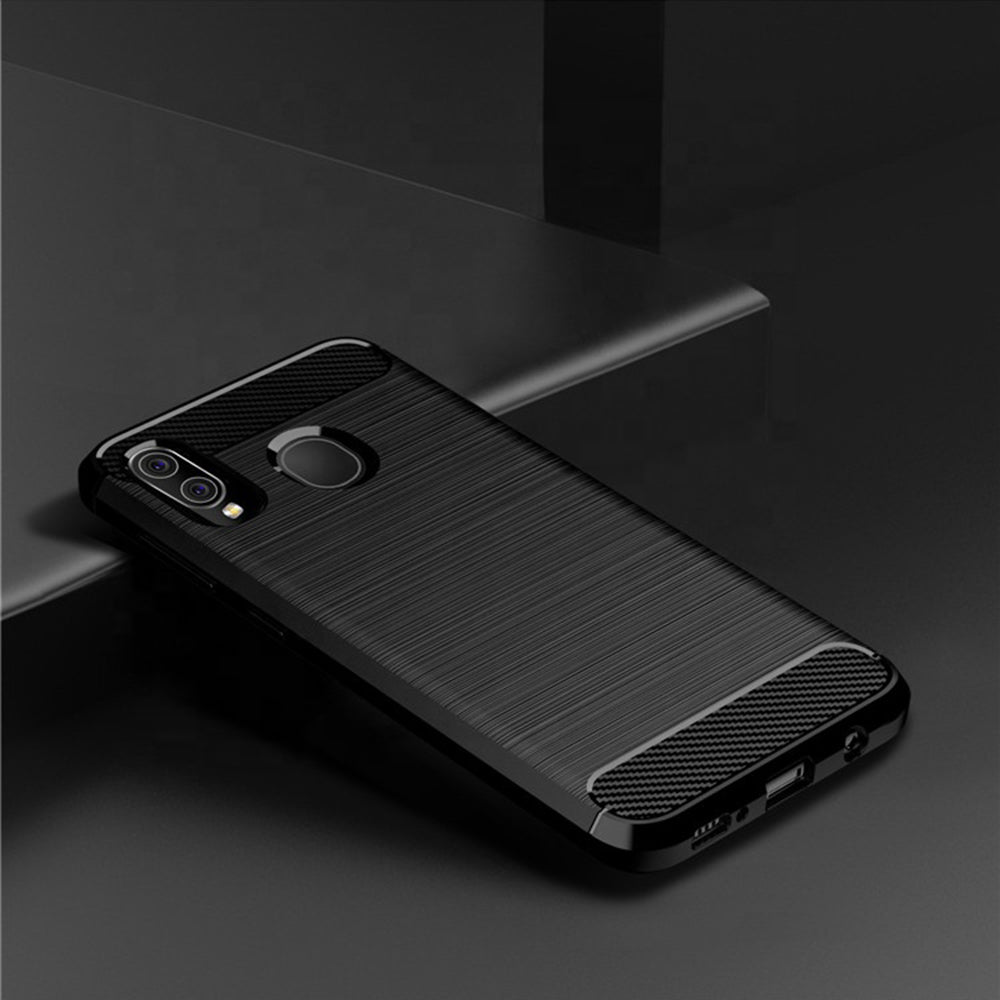 Deksel til Samsung Galaxy A10 A105 / M10 M105, Techsuit, Karbon, Svart