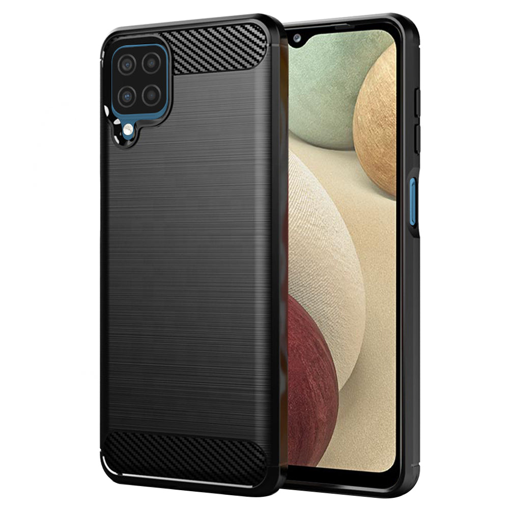 Deksel til Samsung Galaxy A12 Nacho A127 / A12 A125, Techsuit, Karbon, Svart