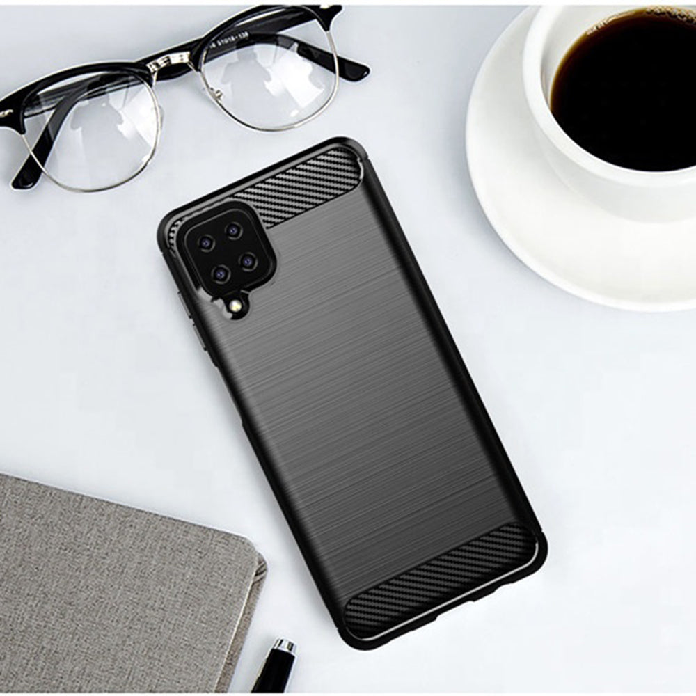 Deksel til Samsung Galaxy A12 Nacho A127 / A12 A125, Techsuit, Karbon, Svart