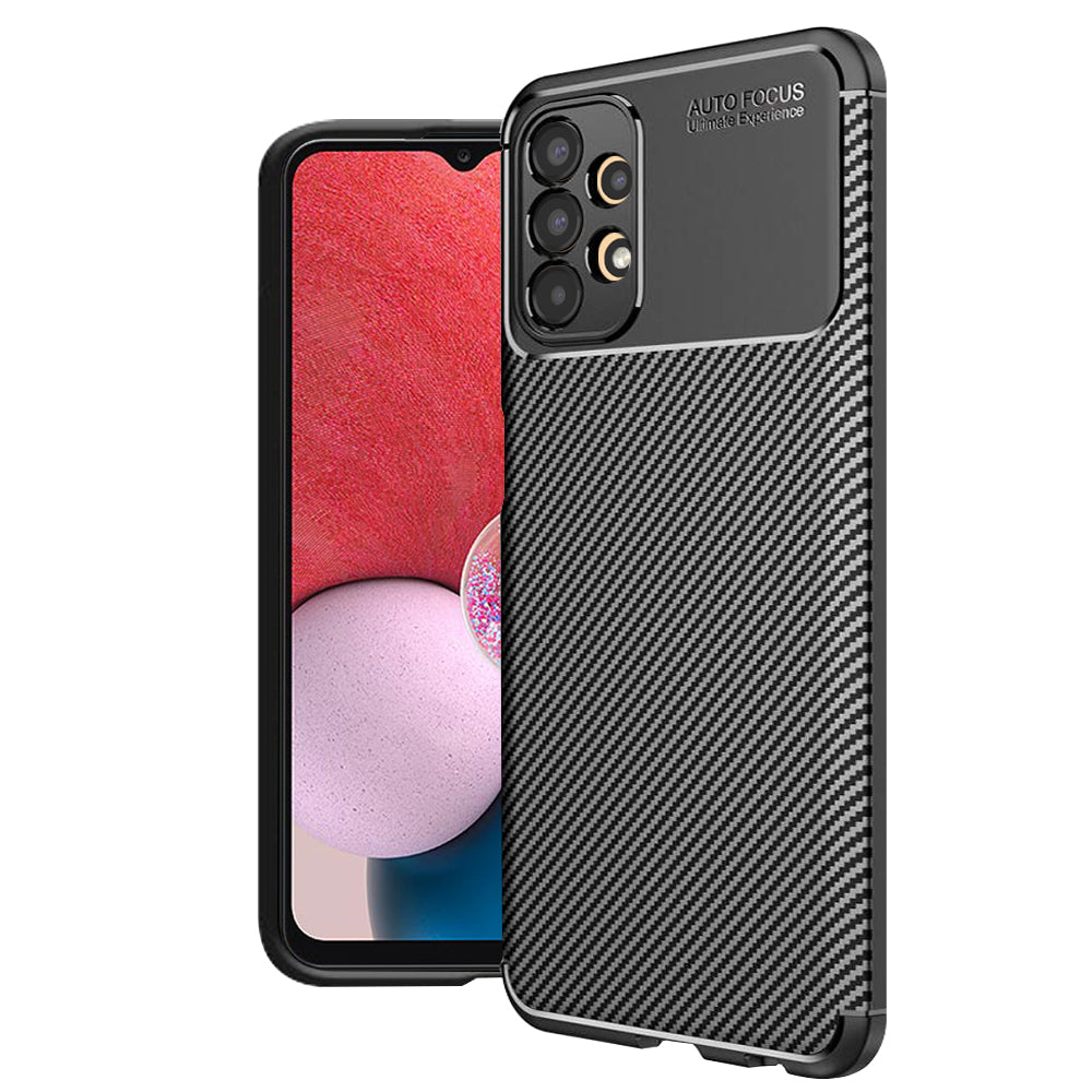 Deksel til Samsung Galaxy A13 A135, Techsuit, CarbonFiber, Svart