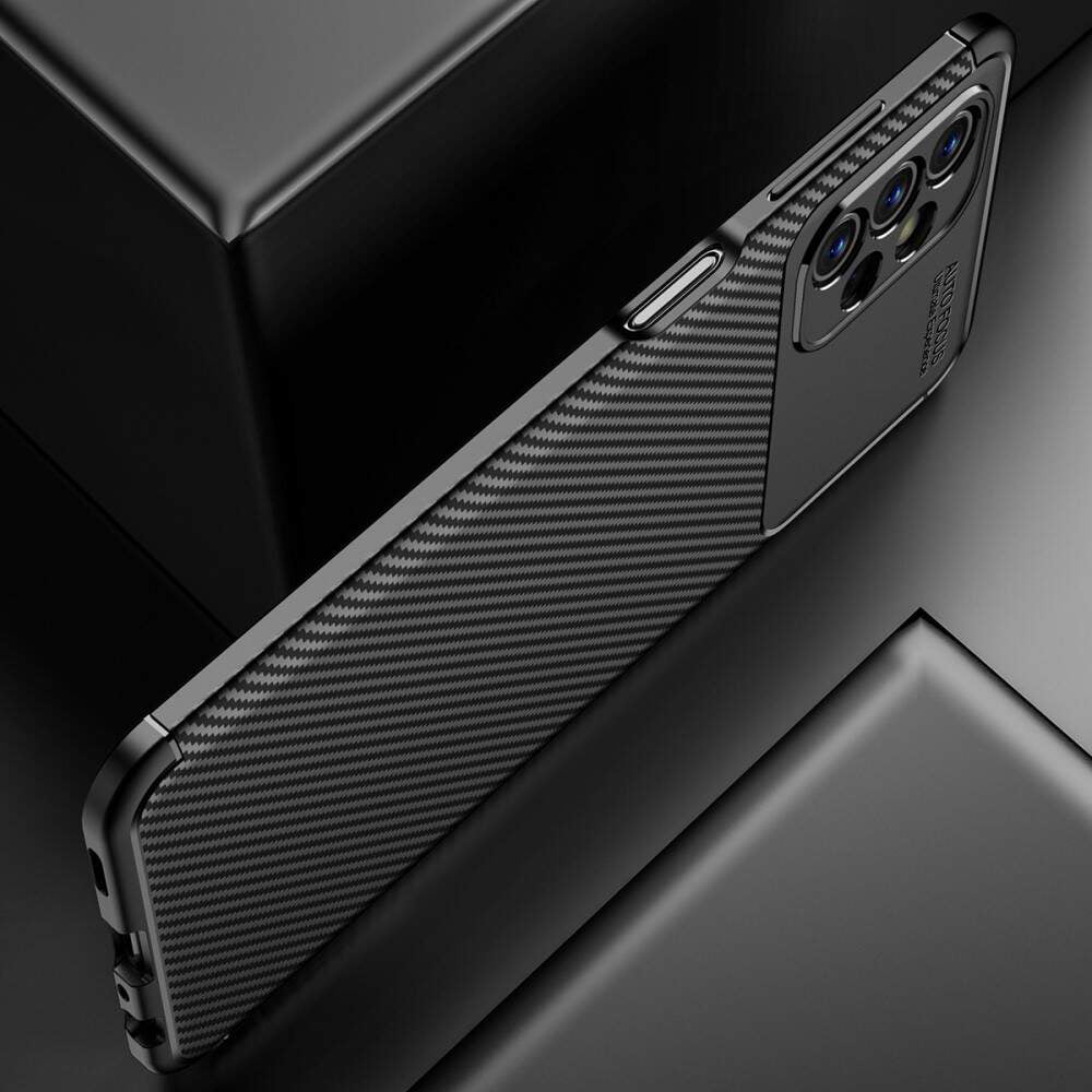 Deksel til Samsung Galaxy A13 A135, Techsuit, CarbonFiber, Svart