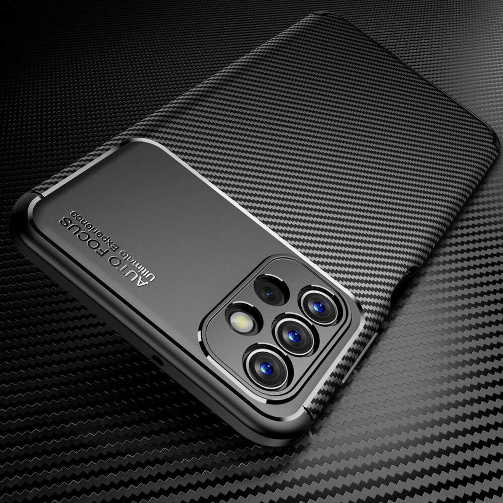 Deksel til Samsung Galaxy A13 A135, Techsuit, CarbonFiber, Svart