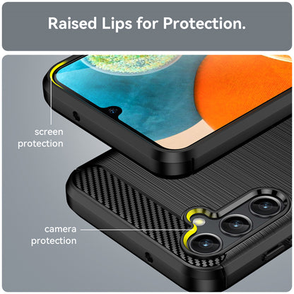Deksel til Samsung Galaxy A14 A145 / A14 5G A146, Techsuit, Karbon, Svart