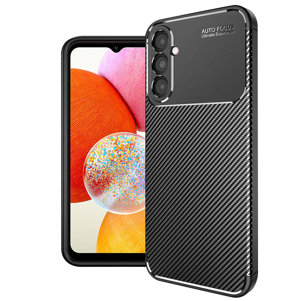 Deksel til Samsung Galaxy A14 A145 / A14 5G A146, Techsuit, CarbonFiber, Svart