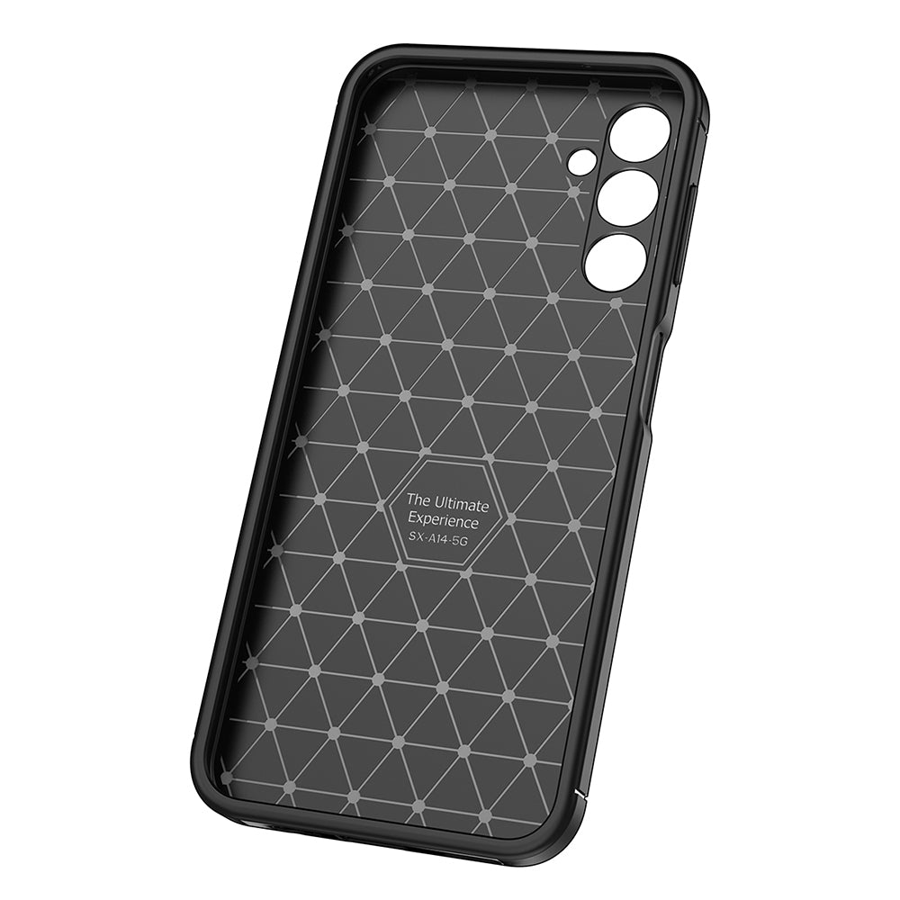 Deksel til Samsung Galaxy A14 A145 / A14 5G A146, Techsuit, CarbonFiber, Svart