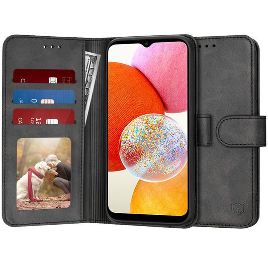 Deksel til Samsung Galaxy A14 A145 / A14 5G A146, Techsuit, Diary Book, Svart