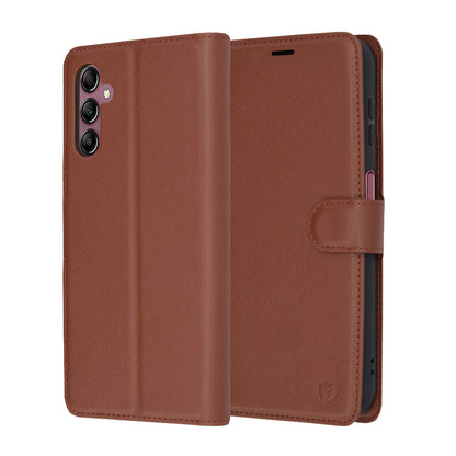 Deksel for Samsung Galaxy A14 A145 / A14 5G A146, Techsuit, Leather Folio, Brun