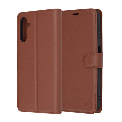 Deksel for Samsung Galaxy A14 A145 / A14 5G A146, Techsuit, Leather Folio, Brun