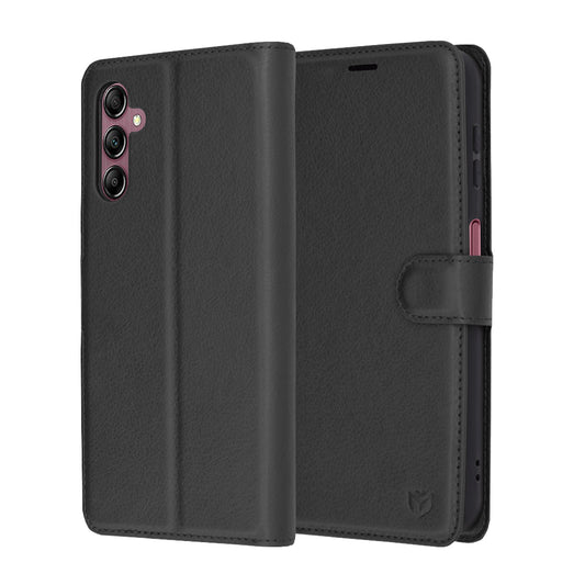 Deksel for Samsung Galaxy A14 A145 / A14 5G A146, Techsuit, Leather Folio, Svart