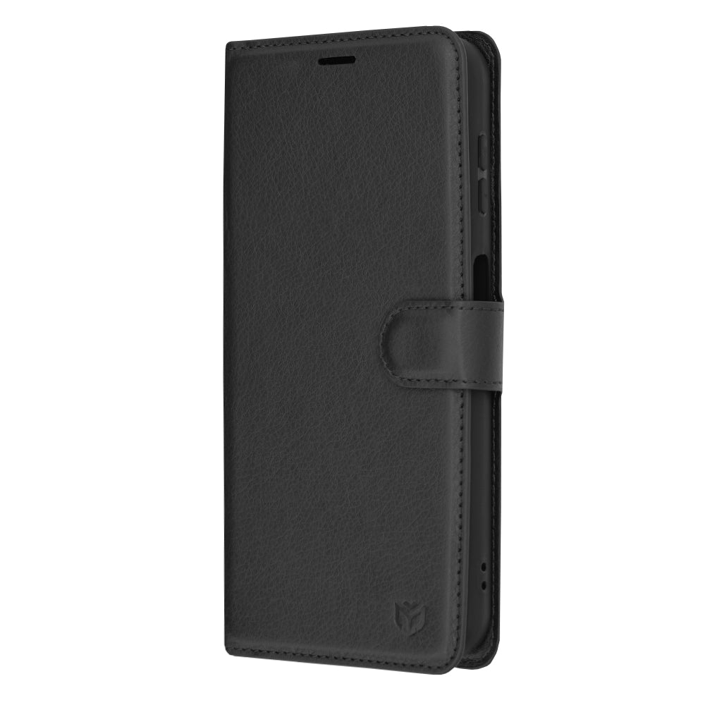 Deksel for Samsung Galaxy A14 A145 / A14 5G A146, Techsuit, Leather Folio, Svart