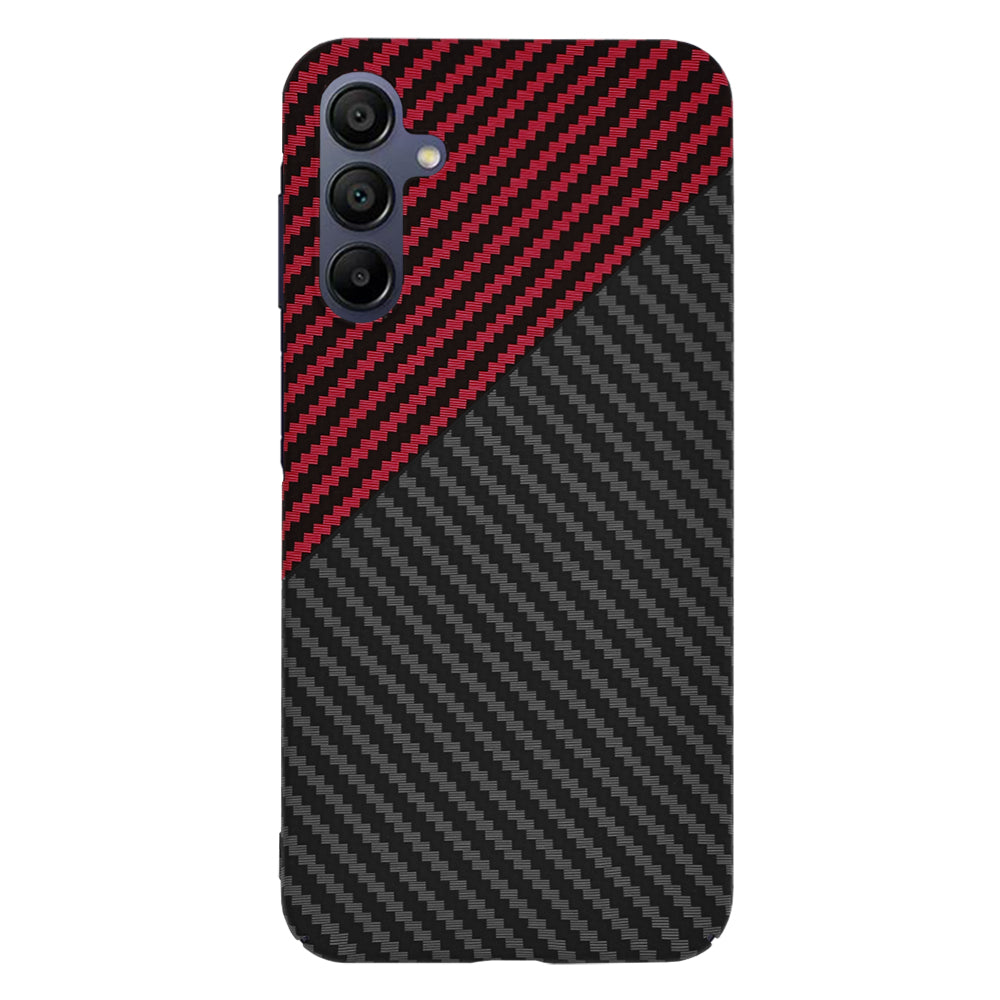 Deksel for Samsung Galaxy A15 5G A156 / A15 A155, Techsuit, Carbonite FiberShell, Svart Rød