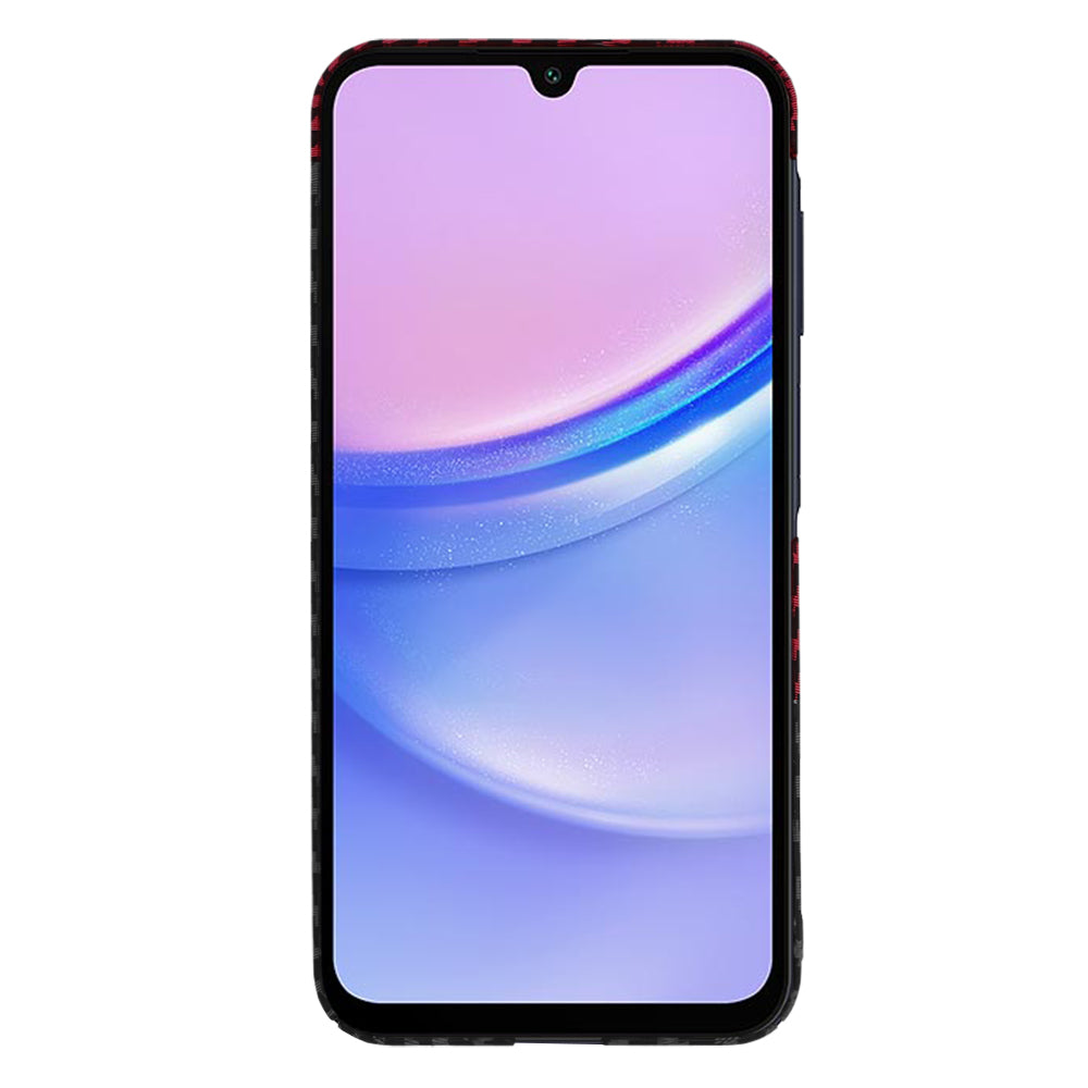 Deksel for Samsung Galaxy A15 5G A156 / A15 A155, Techsuit, Carbonite FiberShell, Svart Rød