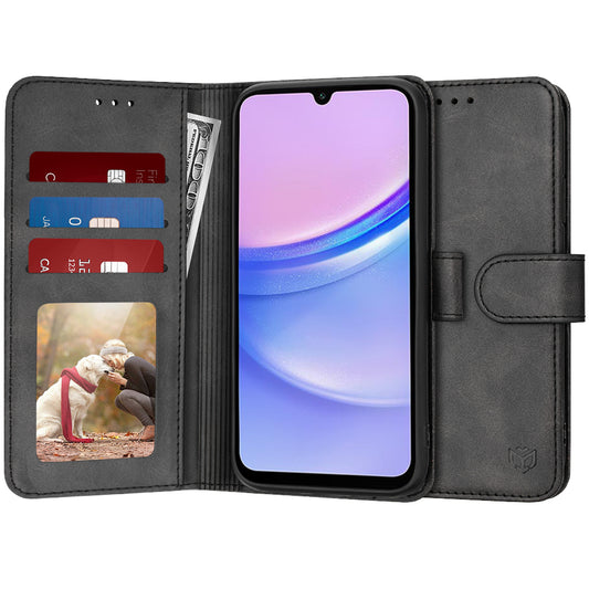 Deksel til Samsung Galaxy A15 5G A156 / A15 A155, Techsuit, Diary Book, Svart