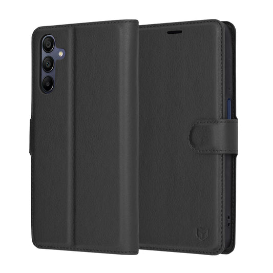 Deksel for Samsung Galaxy A15 5G A156 / A15 A155, Techsuit, Leather Folio, Svart