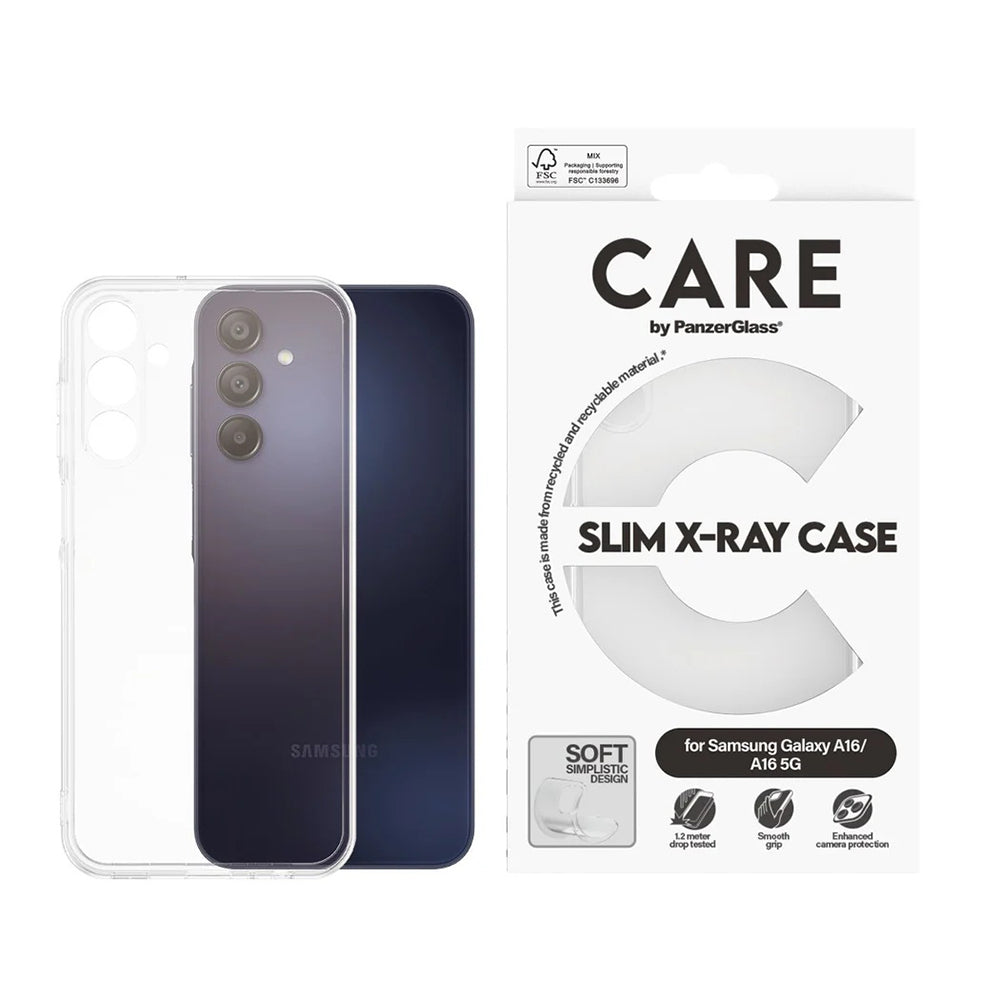 Deksel for Samsung Galaxy A16 4G A165, PanzerGlass, Motebevisst, Gjennomsiktig
