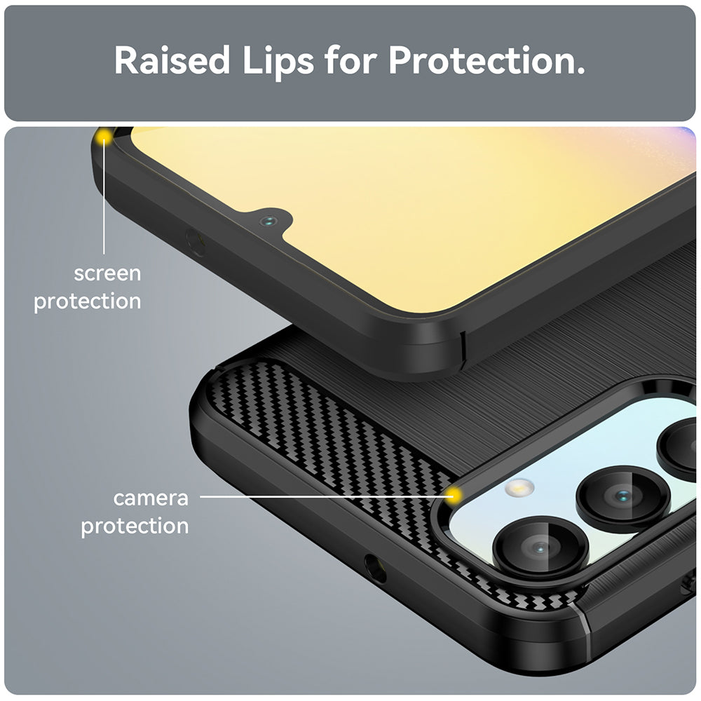 Deksel for Samsung Galaxy A16 5G A166 / A16 4G A165, Techsuit, Karbon, Svart