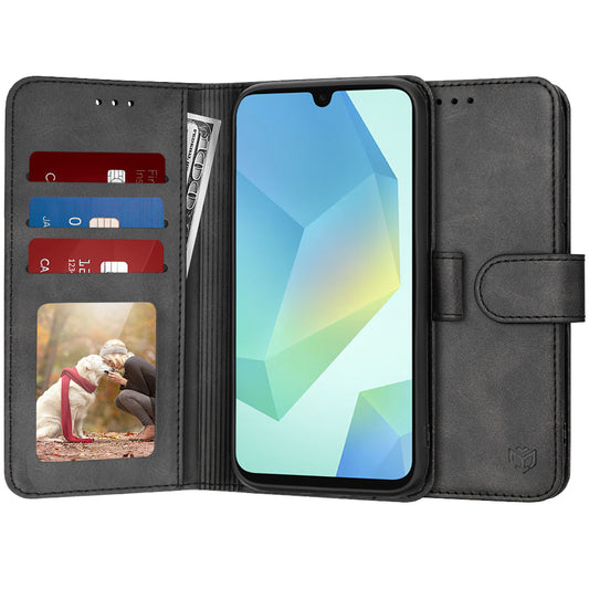 Deksel for Samsung Galaxy A16 5G A166 / A16 4G A165, Techsuit, Diary Book, Svart
