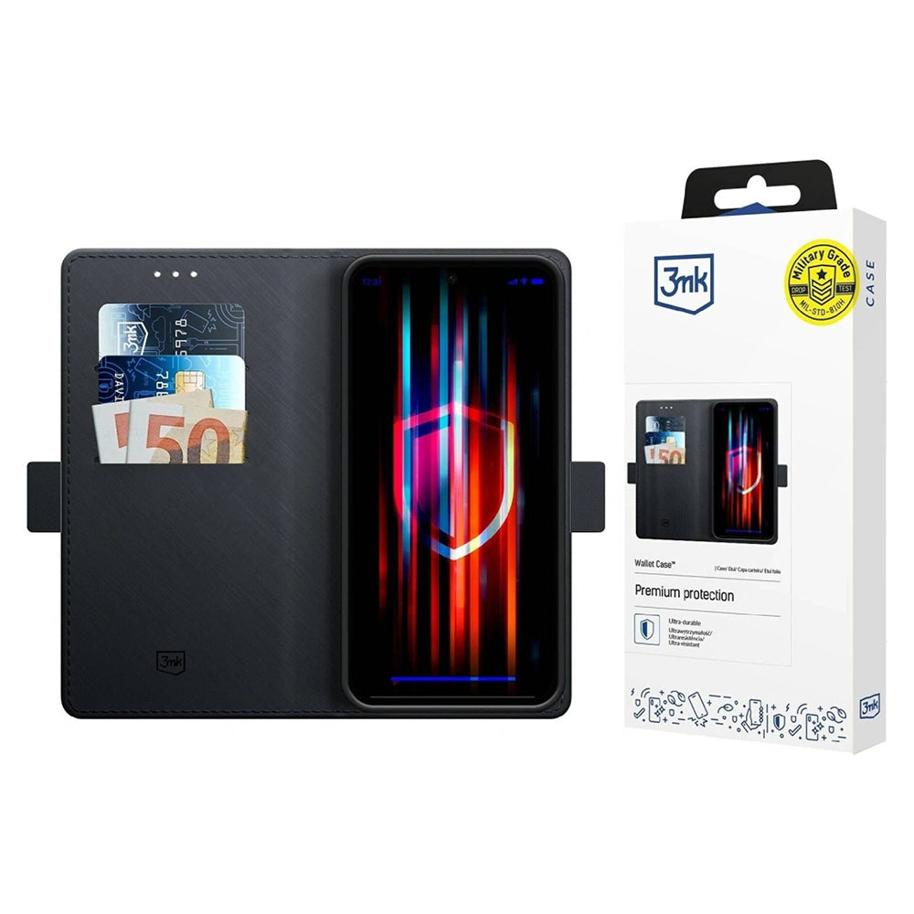 Deksel for Samsung Galaxy A17 4G / A17 5G, 3MK, Lommebok, Svart