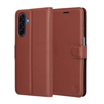 Deksel for Samsung Galaxy A17 4G / A17 5G, Techsuit, Leather Folio, Brun