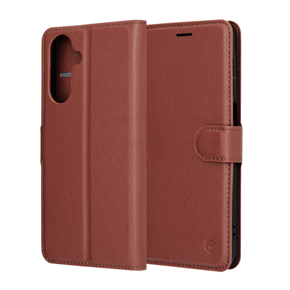 Deksel for Samsung Galaxy A17 4G / A17 5G, Techsuit, Leather Folio, Brun
