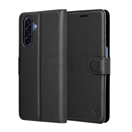 Deksel for Samsung Galaxy A17 4G / A17 5G, Techsuit, Leather Folio, Svart