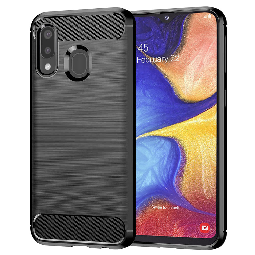 Deksel for Samsung Galaxy A20e A202, Techsuit, Karbon, Svart