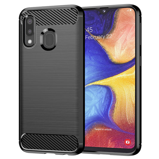 Deksel for Samsung Galaxy A20e A202, Techsuit, Karbon, Svart