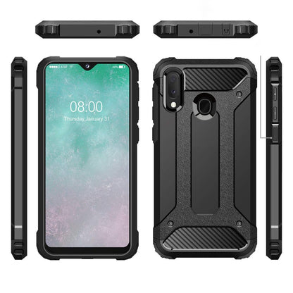 Deksel for Samsung Galaxy A20e A202, Techsuit, Hybrid Armor, Svart