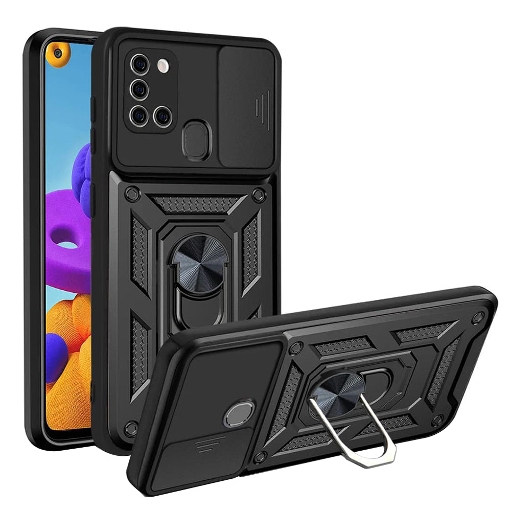 Deksel til Samsung Galaxy A21s A217, Techsuit, CamShield, Svart