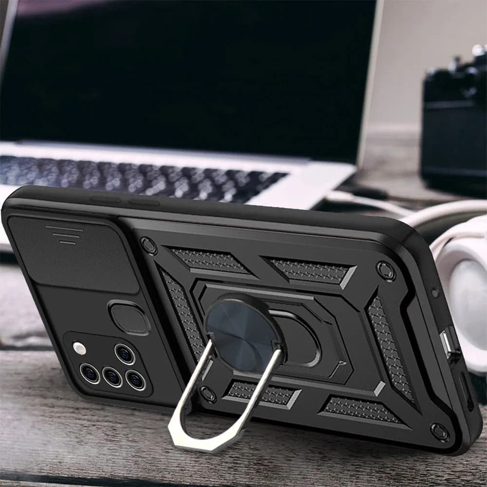 Deksel til Samsung Galaxy A21s A217, Techsuit, CamShield, Svart
