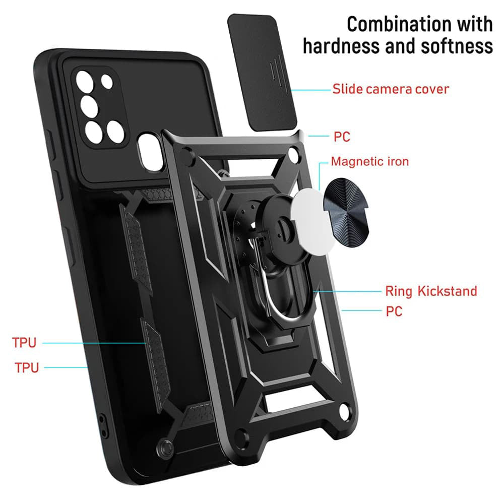 Deksel til Samsung Galaxy A21s A217, Techsuit, CamShield, Svart