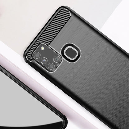 Deksel til Samsung Galaxy A21s A217, Techsuit, Karbon, Svart